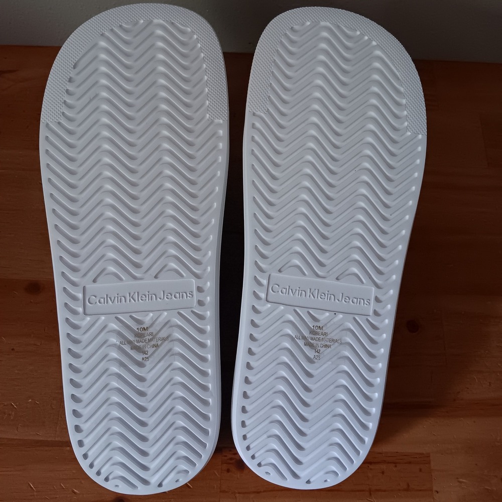 Calvin Klein Peari Slide Sandals Womens 10 M Black NWB CK Logo Slip On - Picture 7 of 8